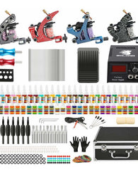Kit Para Tatuar Profesional De 4 Maquinas Y Fuente De Alimen