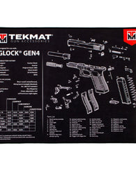 Pistolas Glock Gen 4 Diagrama En Tapete De Limpieza De Armas