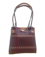 Bolsa Artesanal Mexicana Elegancia Tonos Terracota Linea Oro
