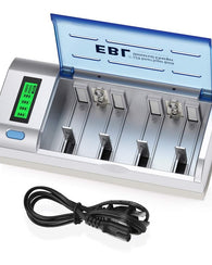 Cargador De Pilas O Baterias Aa Aaa C Y D Recargab Marca Ebl