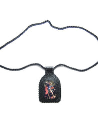 Escapulario Artesanal San Miguel Arcángel Tejido A Mano Cuer