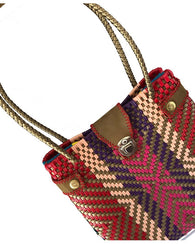 Bolso Artesanal Hecho De Toquilla Tejido A Mano Multicolor