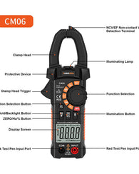 Pinza Amperimétrica  Multímetro Digital 4000 Tacklife Cm061a