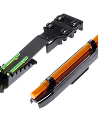 Set Mira Fibra Optica Escopeta Turkey Perfil Bajo Base Acero