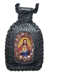 Escapulario Hecho Y Tejido A Mano Sagrado Corazón De Jesús