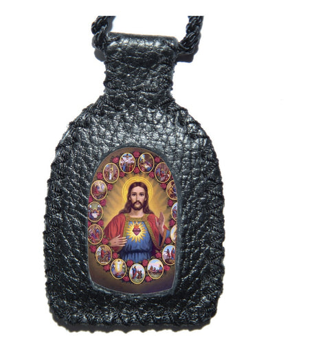 Escapulario Hecho Y Tejido A Mano Sagrado Corazón De Jesús
