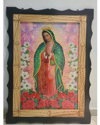 Cuadro Virgen Guadalupe Madera Artesanal Empalillado A Mano