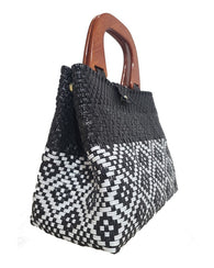 Bolso A Mano Auténtico Colorido Artesanal Toquilla Tote