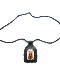 Escapulario Piel Hecho A Mano Diseño Religioso Virgen Gpe