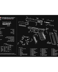Pistolas Glock Gen 4 Diagrama En Tapete De Limpieza De Armas