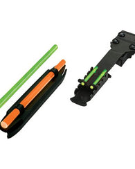 Set Mira Fibra Optica Escopeta Turkey Perfil Bajo Base Acero