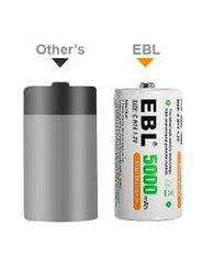 Baterias O Pilas Recargables Tamaño C Ebl De 5000 Mah Paq. 4