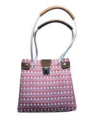 Bolsa De Mano Tejida A Mano Con Toquilla Color Pastel