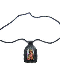 Escapulario De La Virgen De Guadalupe En Cuero Hecho A Mano