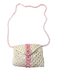 Bolsa Tejida A Mano Hilo Crochet Perla  Bolsa Crossbody Dama