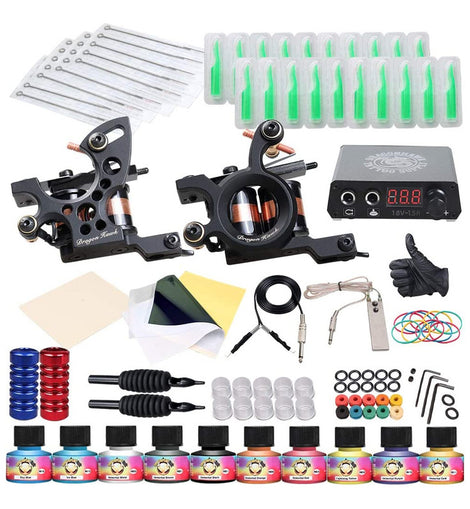 Kit Para Tatuar Maquina Equipo Pedal Tinta Tatuaje Tattoo