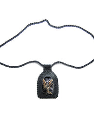 Escapulario De Piel Con La Santa Muerte Para Protección