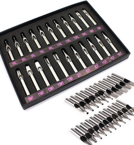 Set O Kit De 22 Puntas Metalicas Para Maquina Tatuar De Acer