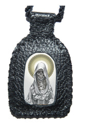 Escapulario Artesanal Tejido Con Resplandor La Santa Muerte