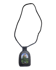 Escapulario De San Juditas Tadeo Tejido Artesanal En Piel