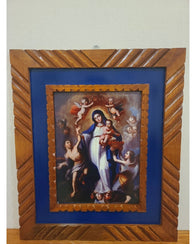 Cuadro Tallado Mano Madera Virgen Maria Madre Santisima Luz