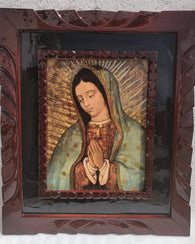 Cuadro Religioso Madera Pino Tallad Labrado A Mano Artesanal